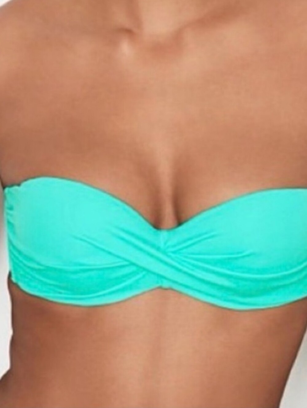 Victoria's Secret Aqua Bikini Set XS Stappy Bottoms & Removable Strapless Top - Picture 15 of 16